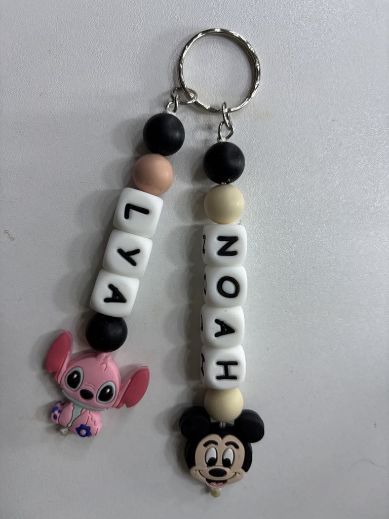 Porte clé 2 prénoms AVEC Motif