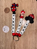 Porte clé 3 prénoms AVEC motif