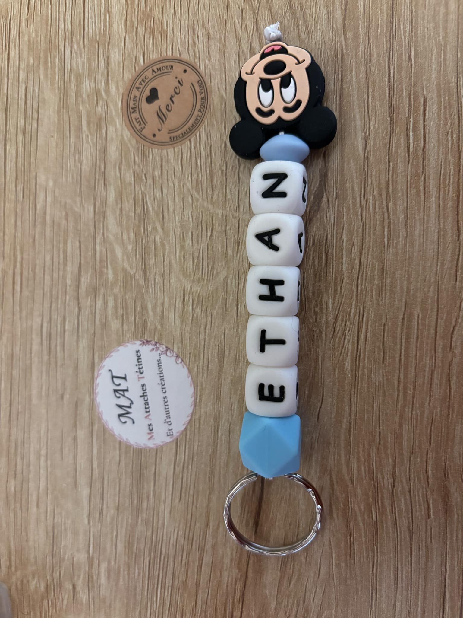 Porte clé 1 prénom AVEC Motif