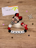 Attache tétine Minnie rouge
